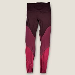 Lululemon Wunder Under HR Tight 28" Nulux Size 4 Maroon Pink Colorblock Run